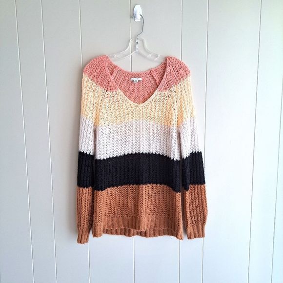 American Eagle Outfitters Women Color Block Pullover Sweater Size Small - Picture 1 of 5